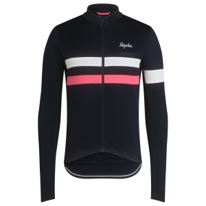 Koszulki Rapha Brevet Long Sleeve Męskie Granatowe Różowe Białe | NGCWXM560