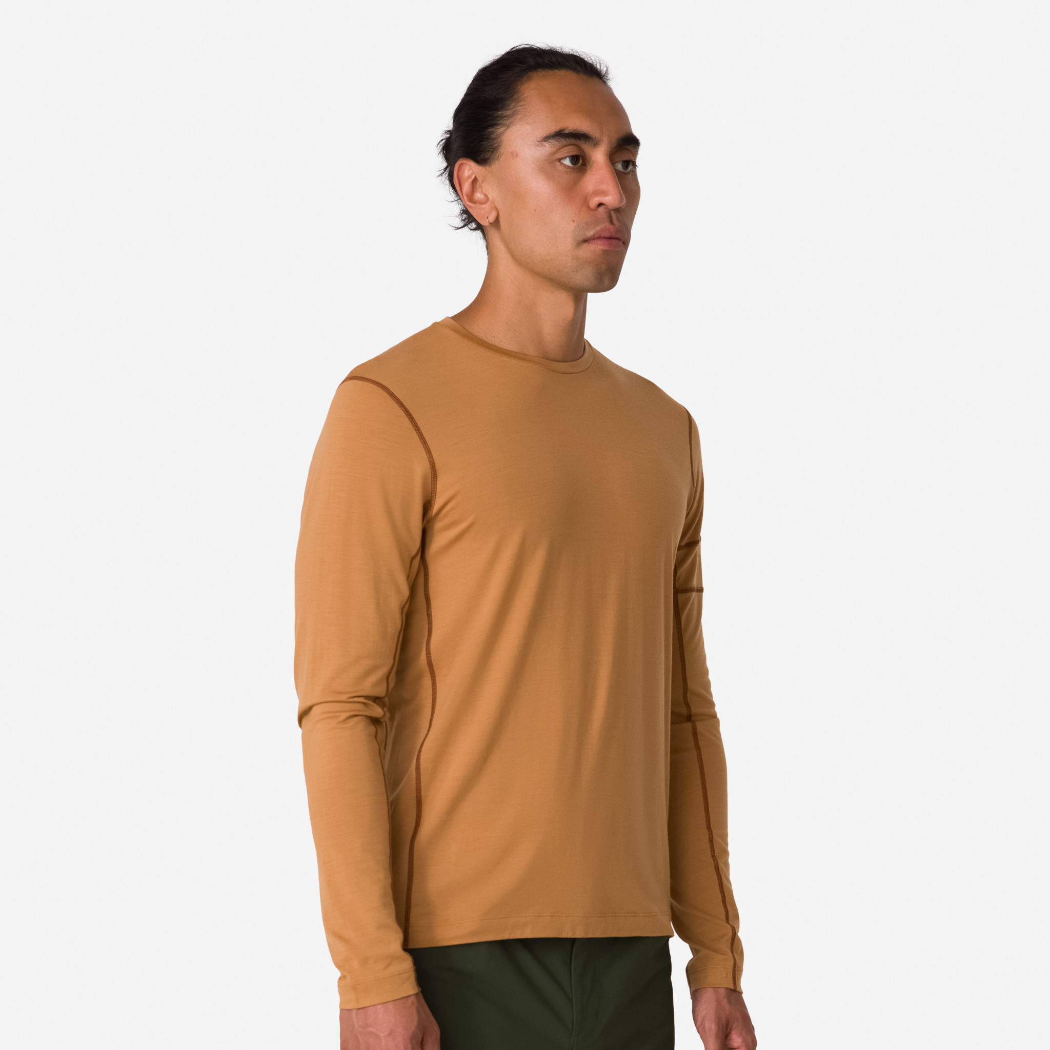 Koszulki Rapha Merino Long Sleeve Męskie Brązowe Brązowe | ERAFGW895