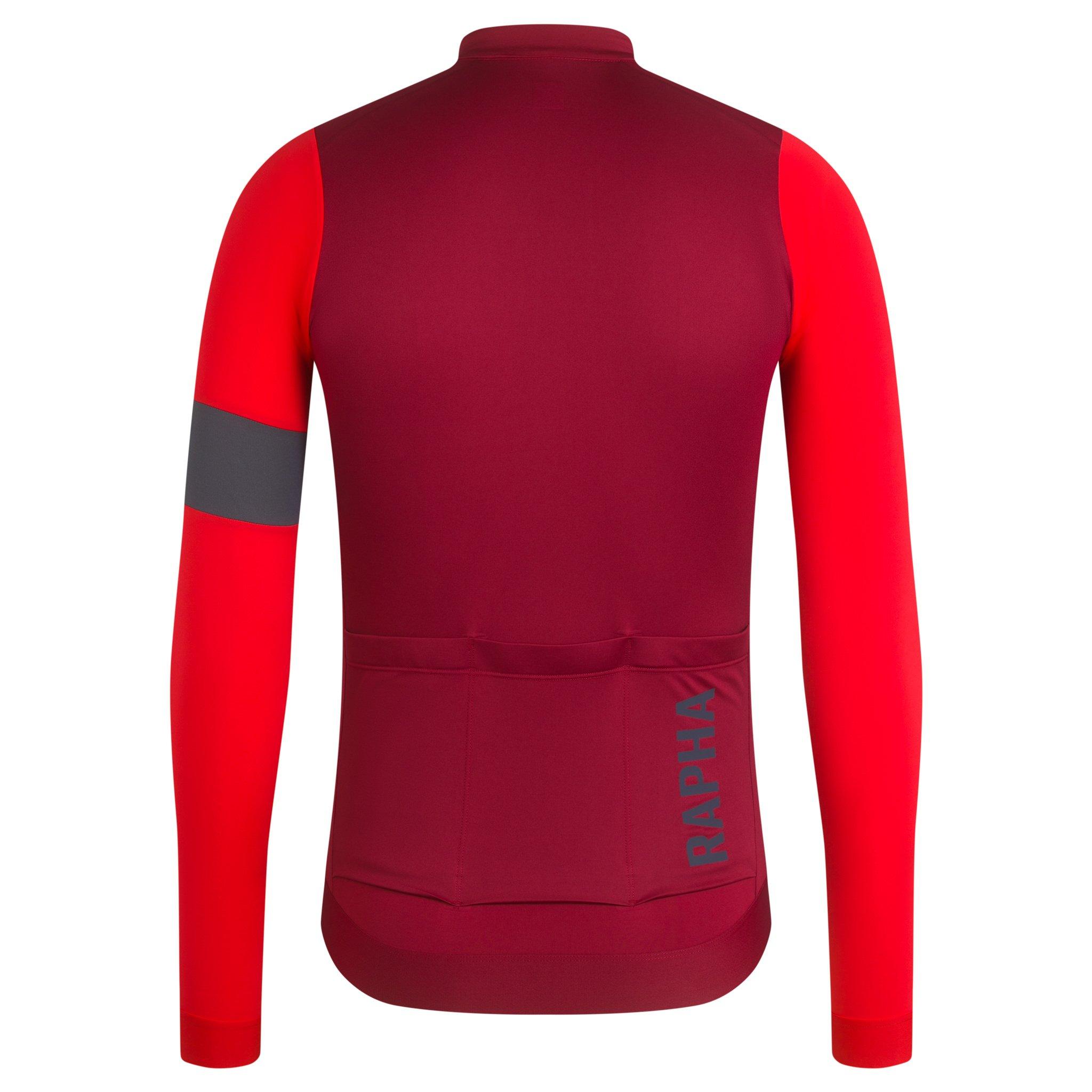 Koszulki Rapha Pro Team Long Sleeve Treningowe Cycling Męskie Ciemny Czerwone Czerwone | EKAQBG186