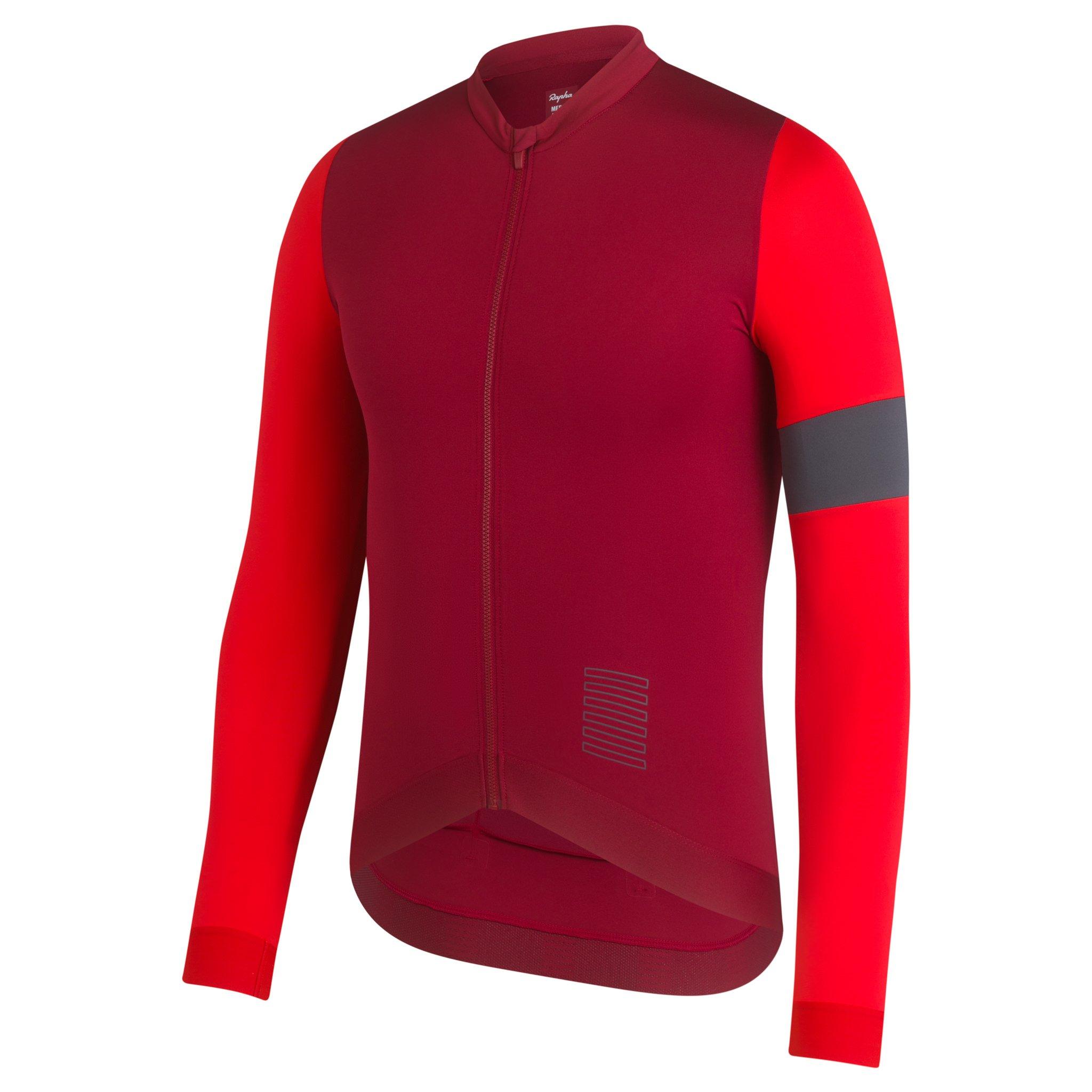 Koszulki Rapha Pro Team Long Sleeve Treningowe Cycling Męskie Ciemny Czerwone Czerwone | EKAQBG186