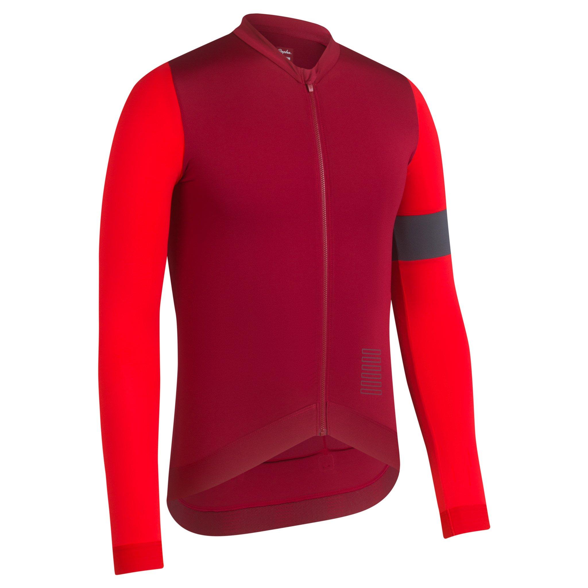 Koszulki Rapha Pro Team Long Sleeve Treningowe Cycling Męskie Ciemny Czerwone Czerwone | EKAQBG186