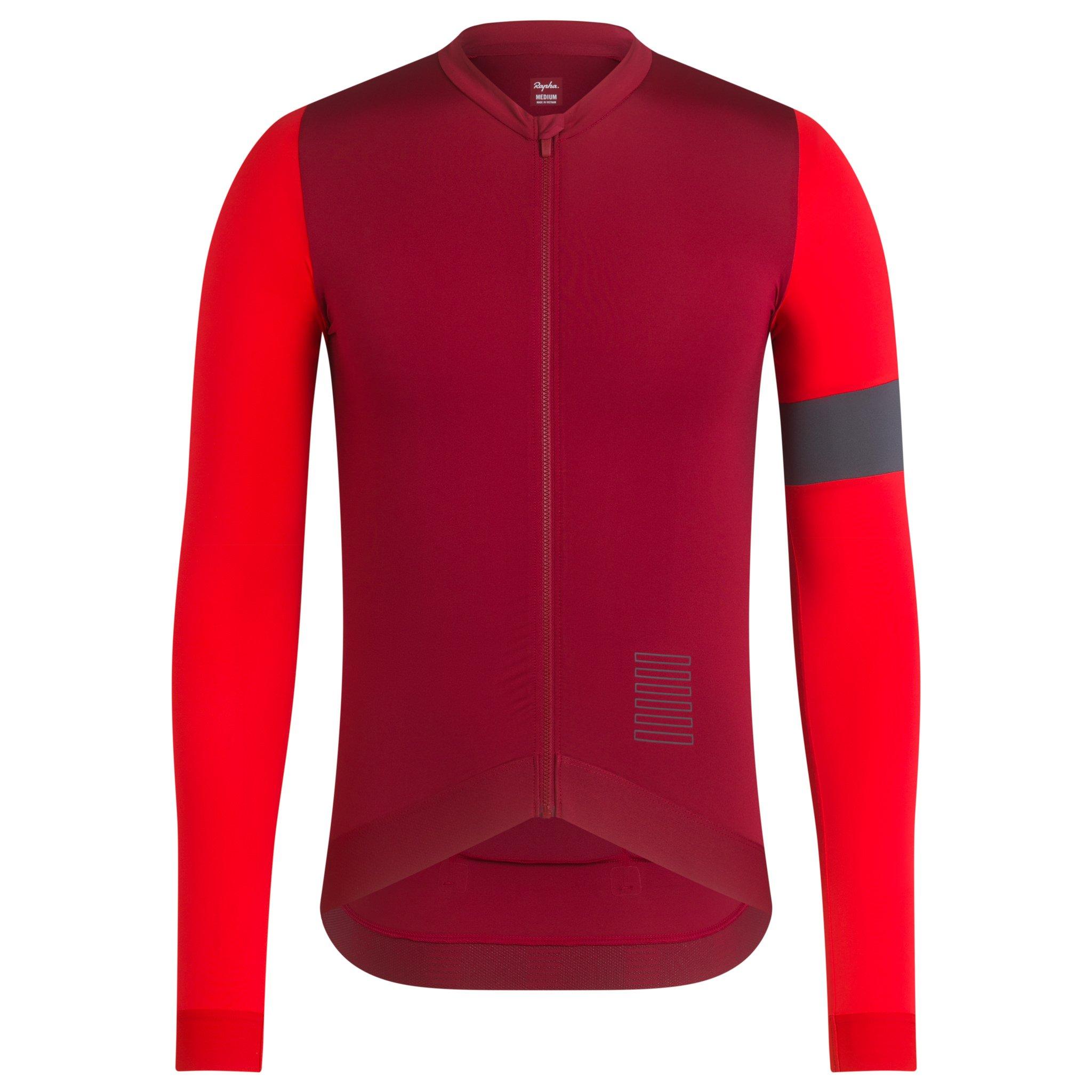 Koszulki Rapha Pro Team Long Sleeve Treningowe Cycling Męskie Ciemny Czerwone Czerwone | EKAQBG186